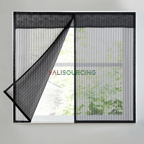 Anti-mosquito window screen curtain with magnetic self-closing anti-mosquito