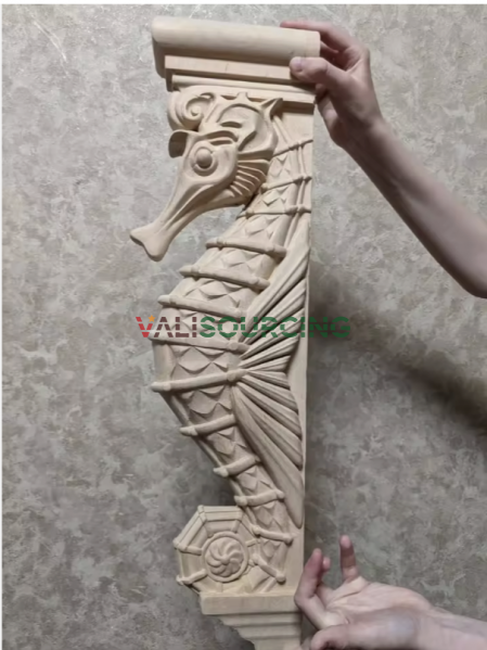 Luxury Lion Carved Solid Wood Newel Post