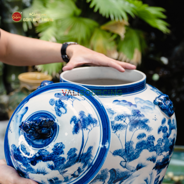 Blue and White Yeast Wine Jar 35L