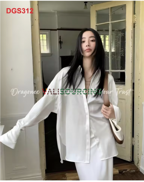 Bộ Đồ Nữ Thiết Kế Việt Nam – Áo Sơ Mi Trắng & Chân Váy Dài Thanh Lịch