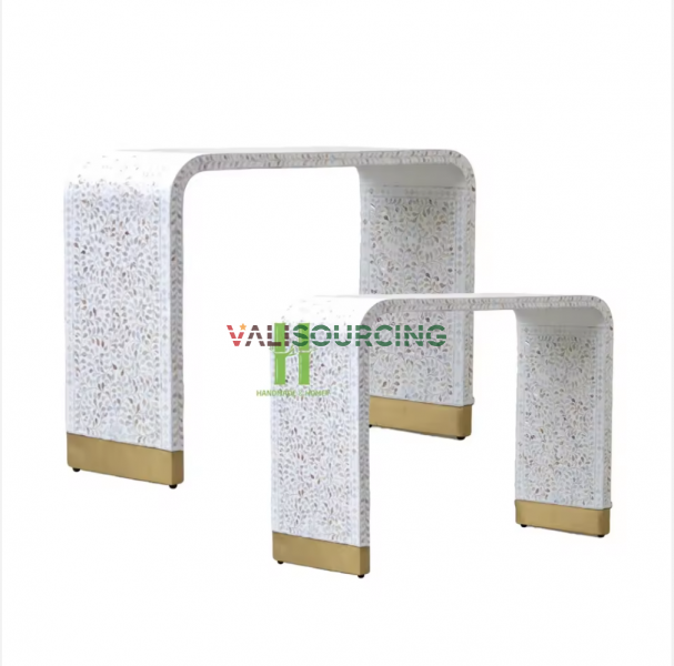 Console Table / High-class Tea Table with Handmade Mother-of-Pearl Inlay