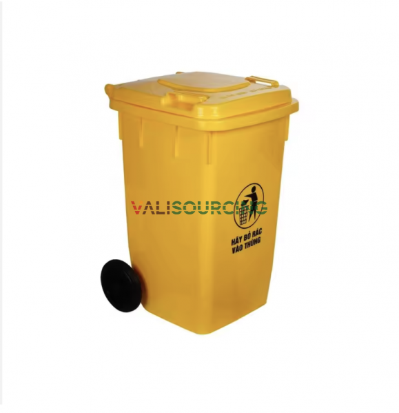 60L Mobile Trash Bin with Wheels – Durable HDPE Waste Solution