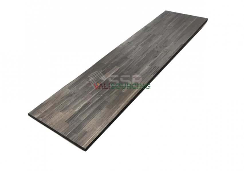 Mặt bàn bếp bằng gỗ keo màu nâu sẫm từ Việt Nam