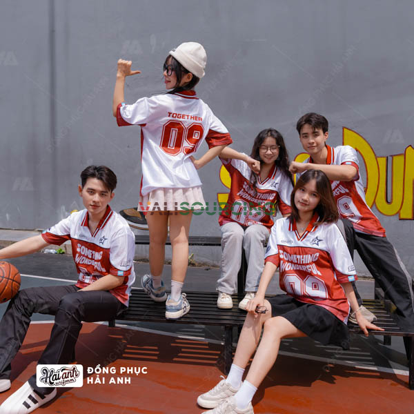 Classmate Oversize Polo Uniform Shirt Burgundy Color