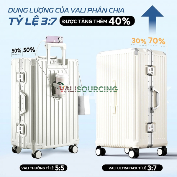 Bamozo ULTRAPACK Aluminum Frame Suitcase from Vietnam