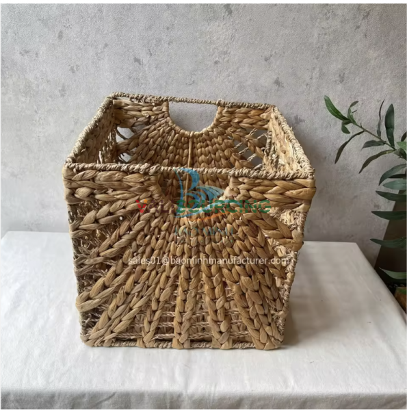 Factory-Direct Water Hyacinth Cube Baskets