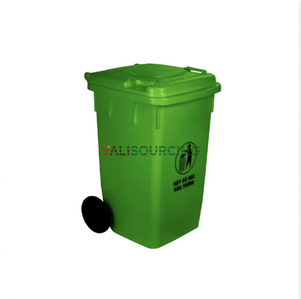 60L Mobile Trash Bin with Wheels – Durable HDPE Waste Solution