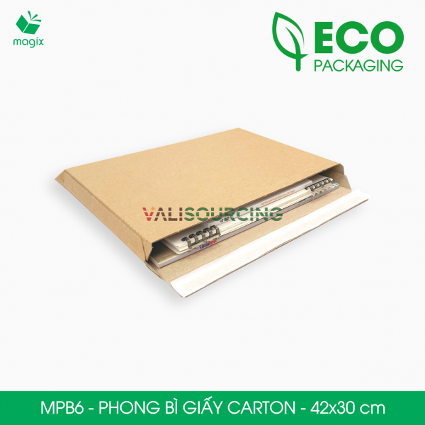 MPB6 Cardboard Envelope 42x30 cm | Sturdy 3-Layer E-Flute from Vietnam