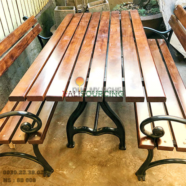 1.6m Premium Cast Iron Park Bench | Weatherproof Wood-Plastic Composite from Vietnam