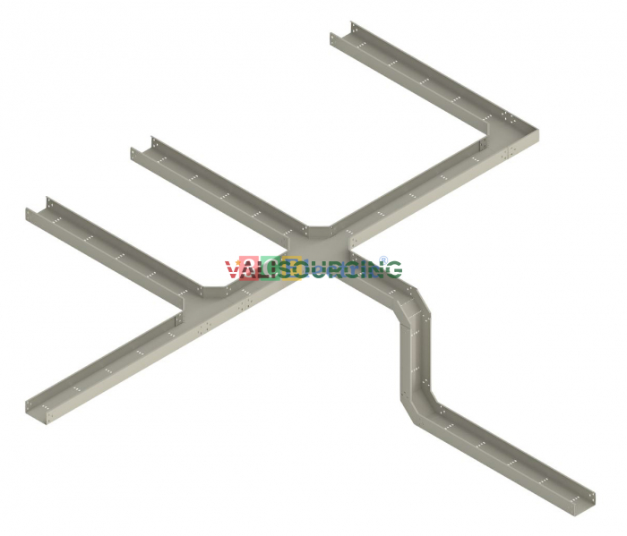 Orange powder-coated cable tray from Vietnam