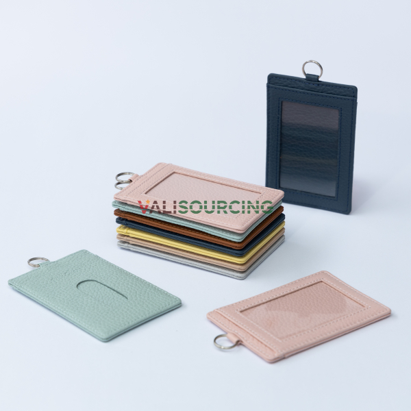 Leather ID card holder for employee ID cards and bank cards. from Vietnam