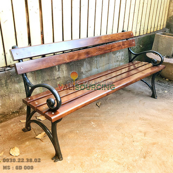 1.6m Premium Cast Iron Park Bench | Weatherproof Wood-Plastic Composite from Vietnam