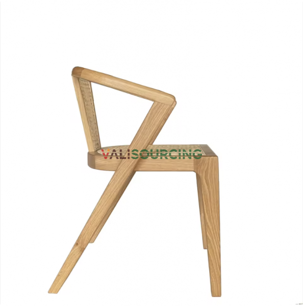 Durable Bent Wood Dining Chair with Rattan Backrest – Low MOQ, Factory-Direct from Vietnam