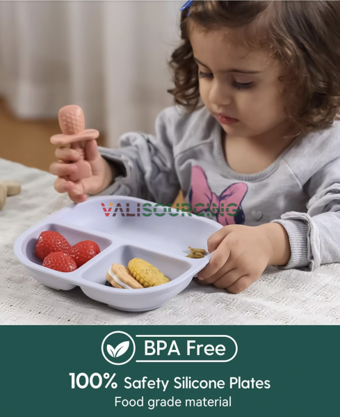 Safe, BPA-free silicone baby food tray