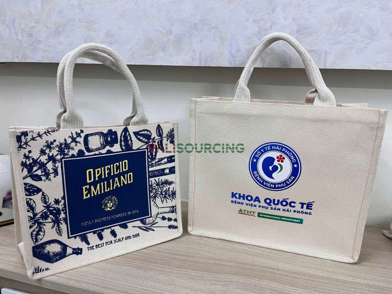 Eco-Friendly Jute Tote Bag/ Natural Hessian Gift Bag from Vietnam