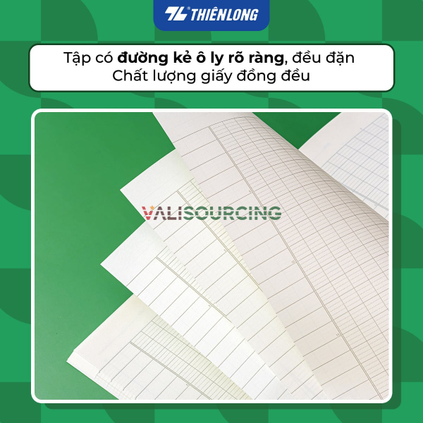 Anti-glare student notebook, 96 pages, 4-line ruled, 2mm thickness, 70gsm, Thien Long NB-146 - Random design from Vietnam