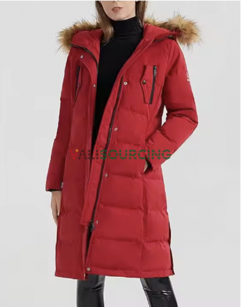 Women\'s Winter Long Down Jacket - Windproof Down Jacket with Fur Hood | High Quality, Keeps You Warm