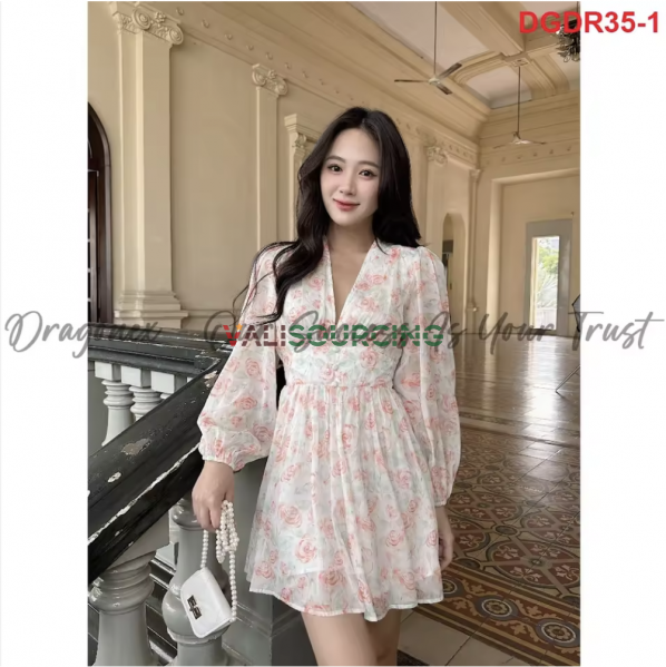 Jumpsuit Voan Hoa Hồng Cam Xanh Lá – Thanh Lịch & Sang Trọng 2025