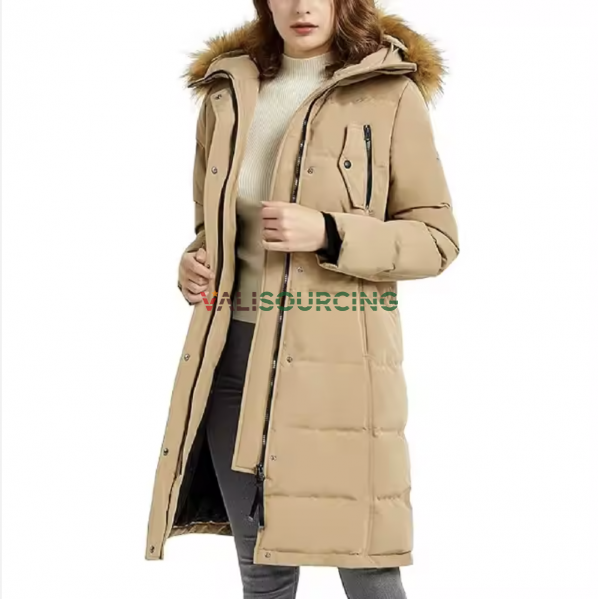Women\'s Winter Long Down Jacket - Windproof Down Jacket with Fur Hood | High Quality, Keeps You Warm