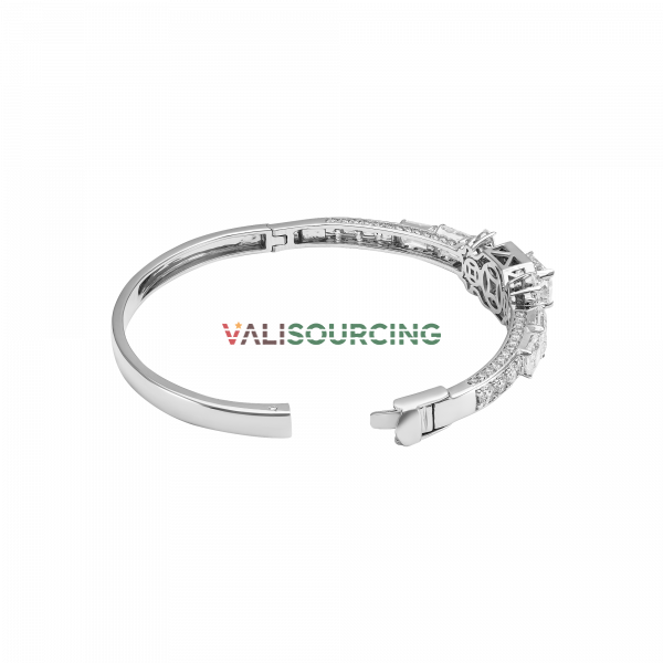 10K White Gold Wedding Bracelet with ECZ Stone PNJ XMXMW001270