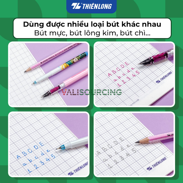 Anti-glare student notebook, 96 pages, 4-line ruled, 2mm thickness, 70gsm, Thien Long NB-146 - Random design from Vietnam