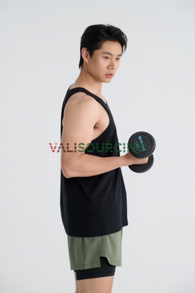 Regular fit tank top, 180gsm cotton poly fabric. from Vietnam
