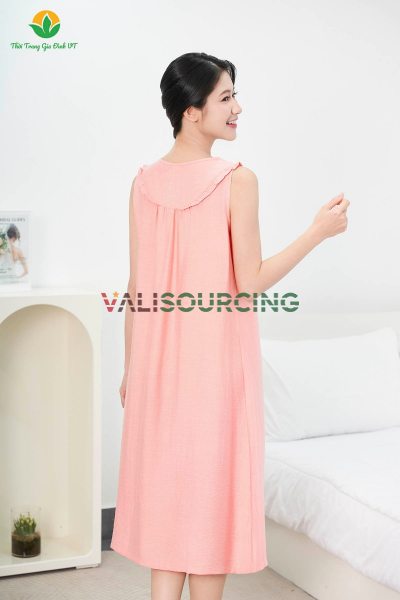 Váy linen màu nữ sát nách nơ chuông từ Việt Nam