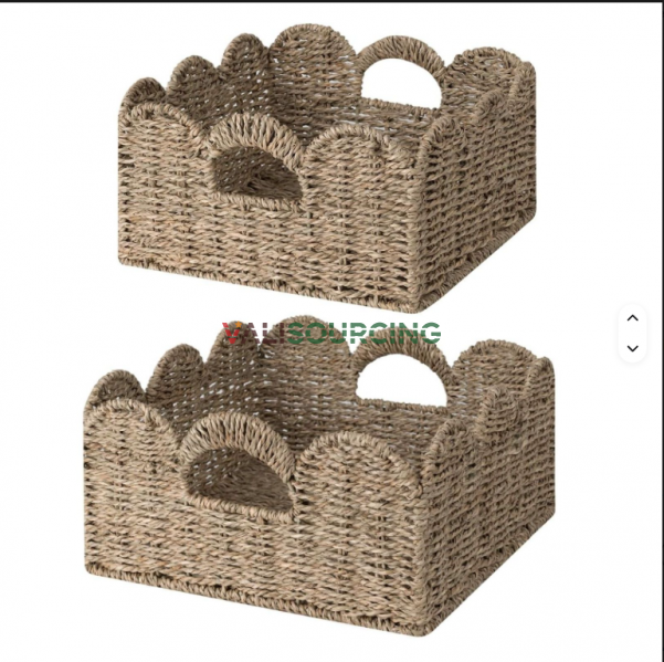 ECOKA Scallop-Edge Handwoven Storage Baskets