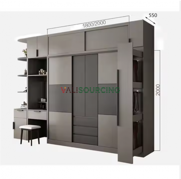Minimalist Design Wooden Sliding Door Wardrobe – Modern, Convenient Wardrobe