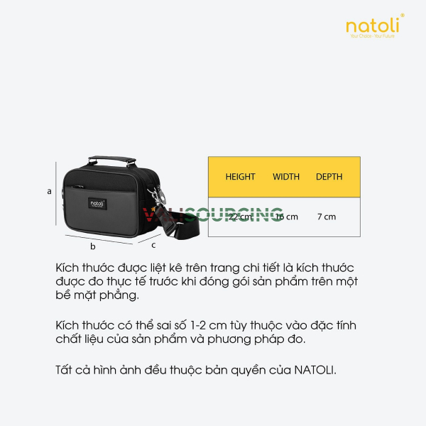 Túi đeo chéo nam nhiều ngăn Natoli từ Việt Nam