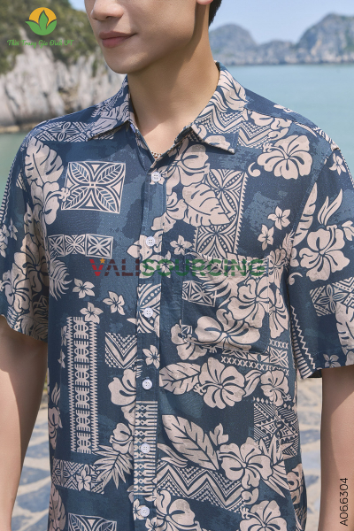 Men\'s short-sleeved linen shirt from Vietnam