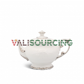 Teapot + lid - Platinum trim
