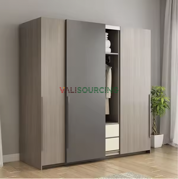 Minimalist Design Wooden Sliding Door Wardrobe – Modern, Convenient Wardrobe