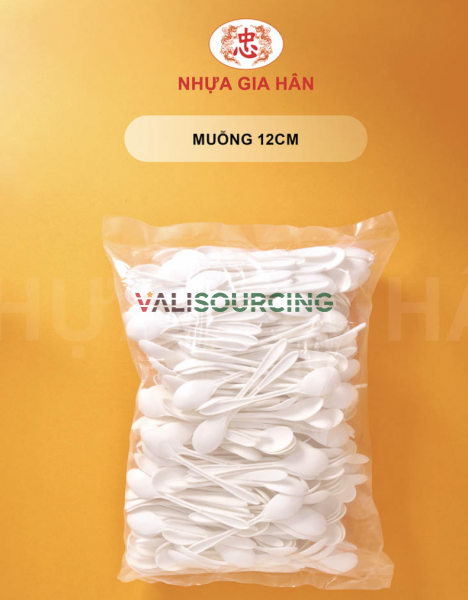 Premium 12cm PP Plastic Spoon | Food-Grade Milky White from Vietnam