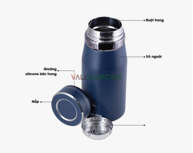 Stainless Steel Thermos Bottle RD-BGN06ST1 – Capacity 0.6L | Keeps Heat for a Long Time – Safe for Health