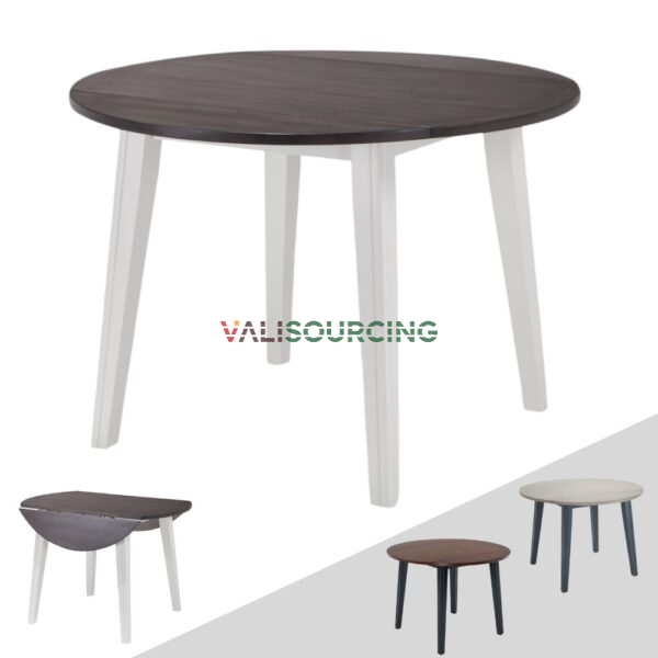 Folding Round Rubberwood Dining Table from Vietnam