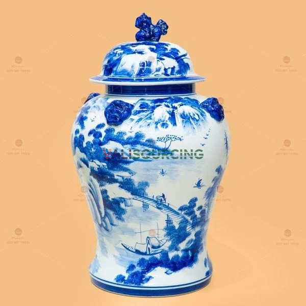 Blue and White Yeast Wine Jar 35L