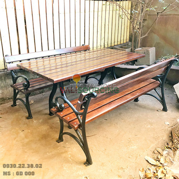 1.6m Premium Cast Iron Park Bench | Weatherproof Wood-Plastic Composite from Vietnam