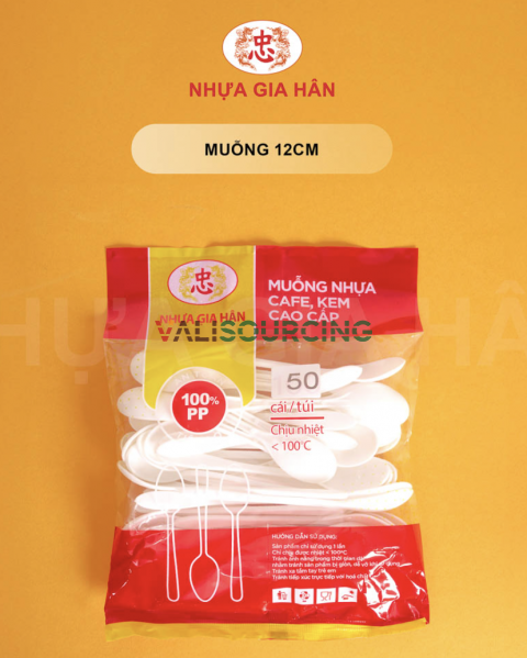 Premium 12cm PP Plastic Spoon | Food-Grade Milky White from Vietnam