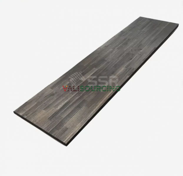 Mặt bàn bếp bằng gỗ keo màu nâu sẫm từ Việt Nam