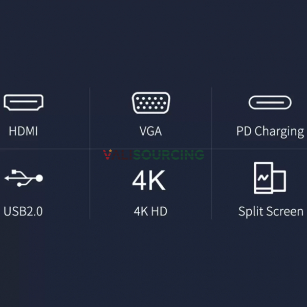 Hagibis 4in1 USB-C To HDMI 4K@30Hz/VGA/USB 3.0/PD Hub Switch Port ( HGB-010 )