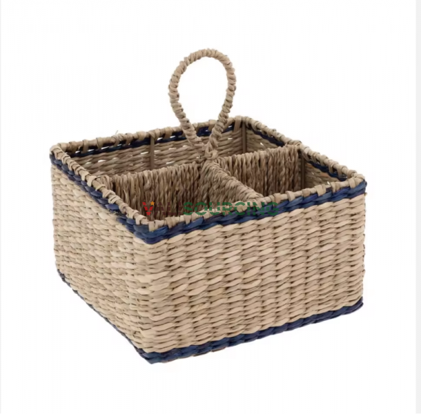 Hand-woven Rectangle Seagrass Utensil Holder