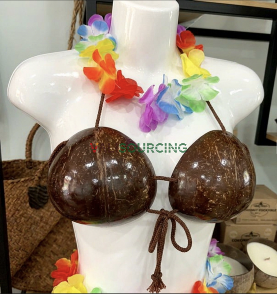Natural Hawaiian Coconut Shell Bra from Vietnam