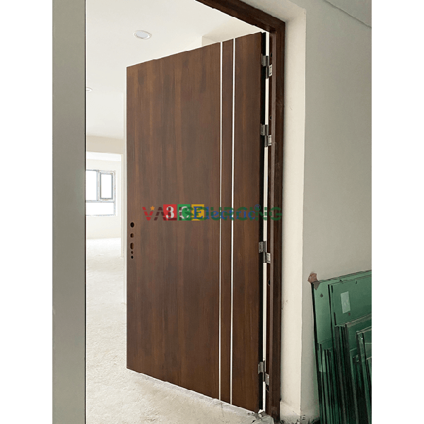 Fire-resistant steel door with wood grain finish. from Vietnam
