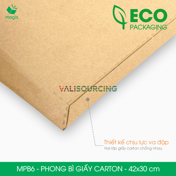 MPB6 Cardboard Envelope 42x30 cm | Sturdy 3-Layer E-Flute from Vietnam