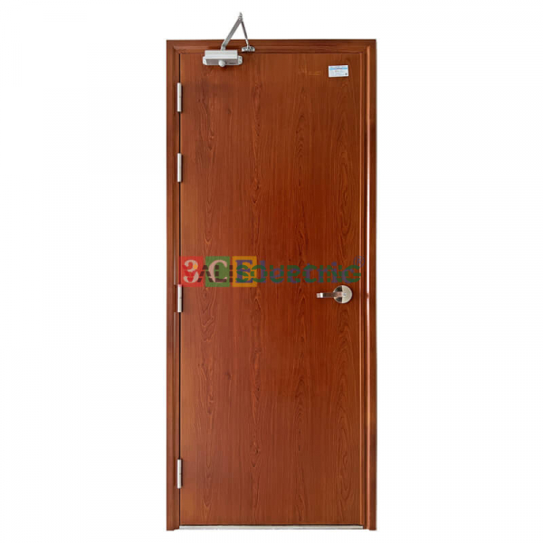 Fire-resistant steel door with wood grain finish. from Vietnam
