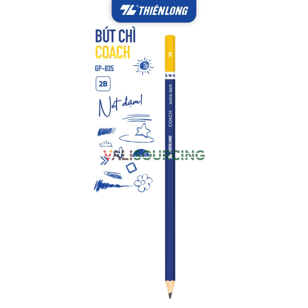 Bút chì gỗ Thiên Long Signature/Coach/Exam Grade 2B – Viết Êm, Nét Đậm, Thiết Kế Trẻ Trung từ Việt Nam