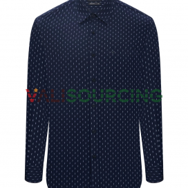 Viettien Men's Shirt with Rose Pattern Fabric
