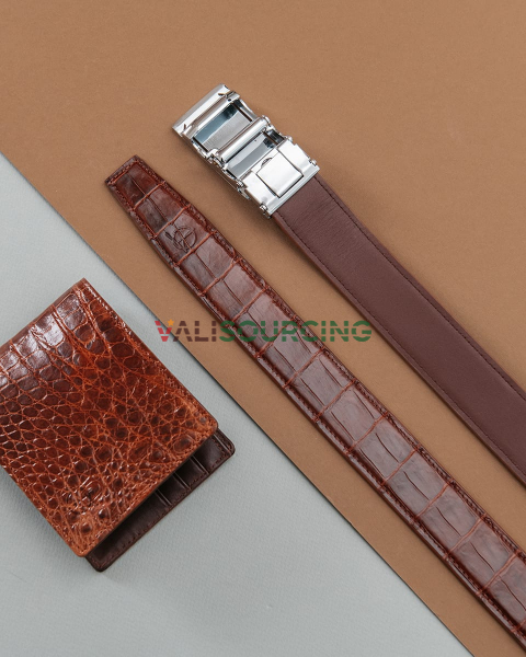 Thắt lưng nam da cá sấu, bản rộng 3.5cm, da mịn đẹp DTA1400-07B-T-ND