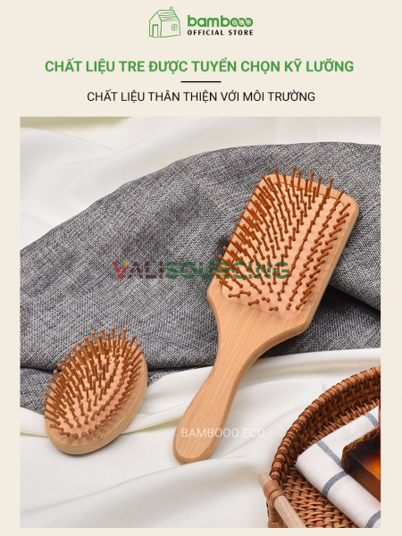 BAMBOOO ECO Bamboo Scalp Massage Comb Made of Environmentally Friendly Bamboo